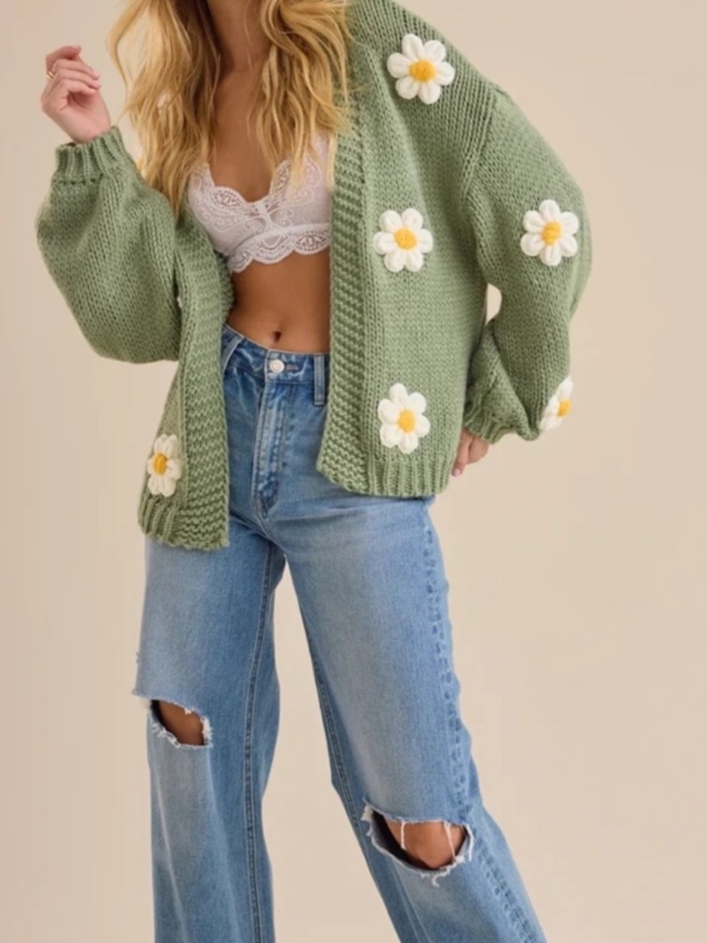 Altar’d State Daisy Open Cardigan